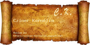 Cziner Kornélia névjegykártya